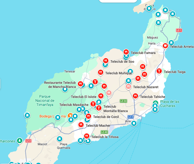 map of mozagas in lanzarote 
